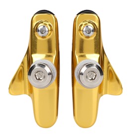 1Pair Light Weight Road Bike Folding Bicycle Parts Brake Shoes Pads Accessory Parts (Gold)