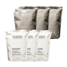Kerasis Extra Damage Care Large Capacity Refill Shampoo + Conditioner 2000ml (6-pack), 1 pack / 케라시스 엑스트라 데미지케어 리필형 대용량 샴푸+린스 2000ml (6개입), 1개