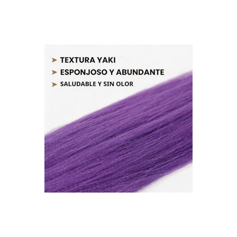 Extensiones Cabello Morado Pulgadas Largo Trenzas