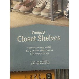 Whitmor Paloma Gray Compact Closet Shelves 4 Tier Storage Shoe Clothes Organizer