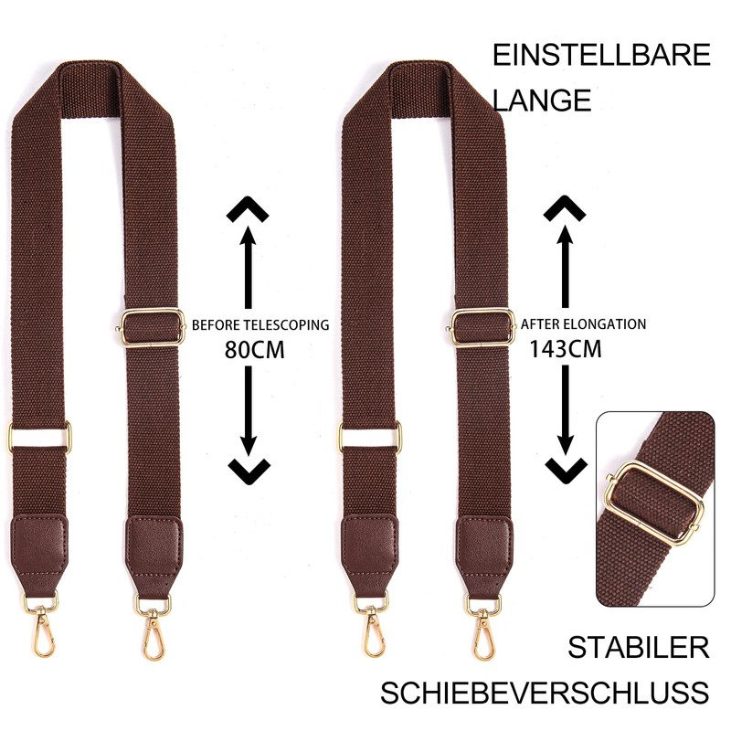 Bag Straps for Changing, Adjustable Shoulder Strap, Width 3.8 cm,