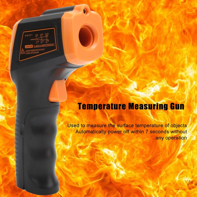 Temperature Measuring Gun Infrared with LCD Display Industrial Thermometer GM320SOrange