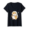 Womens Cute Astronaut Hamster I Outer Space Hamster V-Neck T-Shirt