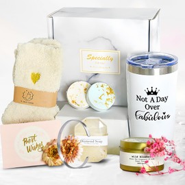 Regalos de cuidado personal para mujeres, Regalos de Spa Relajante, Juego de regalos de relajación, Blanco y rosa, para día de la madre y...          