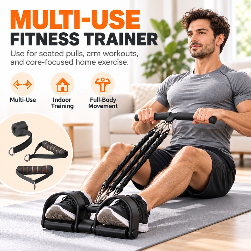 Pedal Resistance Band for Home Workouts – 75 lb Black