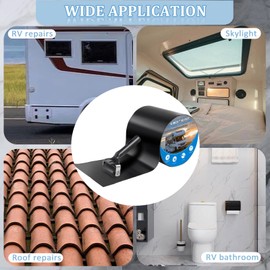 RV Roof Tape Black, 6 Inch X 50 Feet RV Sealant Tape with Rubber Roller, Roof Patch Repair Tape for Camper Roof Repair, Use on Various Motorhomes Roof Surfaces, Seaming Patching Waterproof Butyl Tape