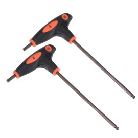 CoCud T-Handle Ball End Hex Key, 4mm Hex, S2 Steel Metric T-Key Wrench Red - (Applications: for Basic Home Repair and Mechanical Maintenance), 2-Pieces