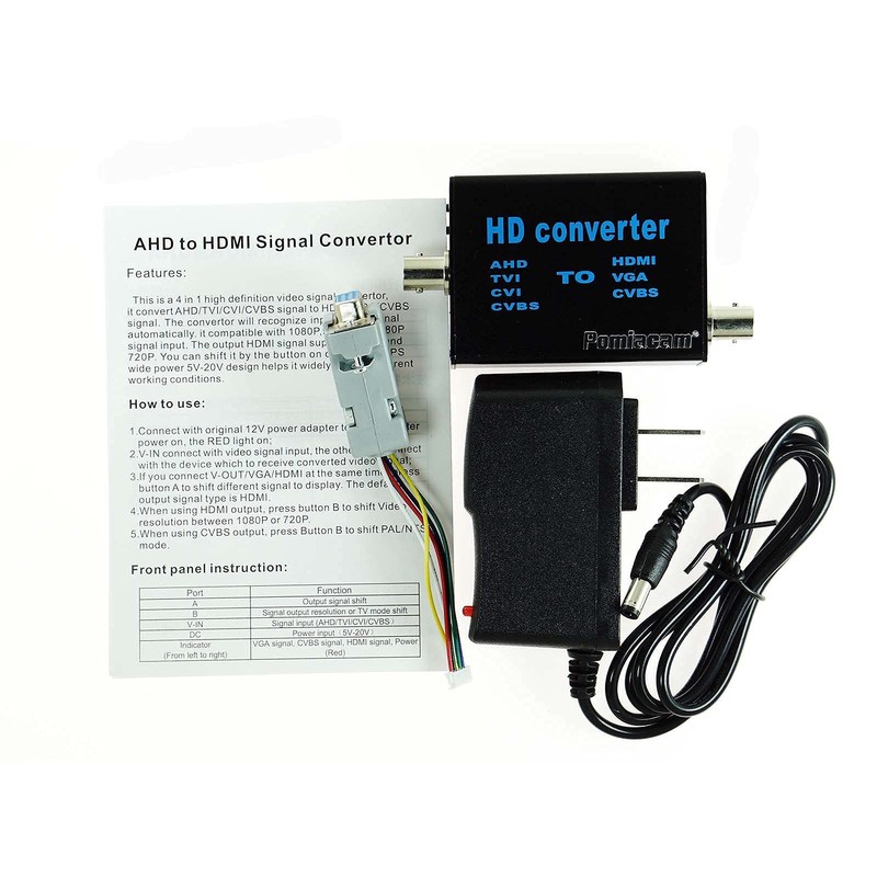 AHD41 4 in 1, convert AHD/TVI/CVI/CVBS signal to HDMI/CVBS video