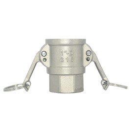 VARMHUS Stainless Steel 316 1" Type D Trash Pump Adapter Female Camlock,Type D Cam and Groove Hose Fitting