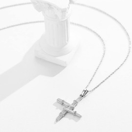 DOTBJ St. Brigid Cross Necklace, 925 Sterling Silver Patron Saint Bridget of Kildare Pendant with Chain 18"+2"
