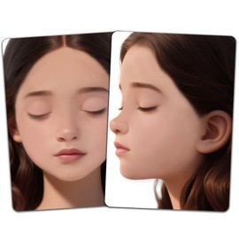 DELORIGIN 2PCS Face Painting Practice Board, Reusable Makeup Practice Board A4 Facial Painting Template Stage Festival Carnival Makeup Training Tool for Face Painter Beginner (Woman with Closed Eyes)