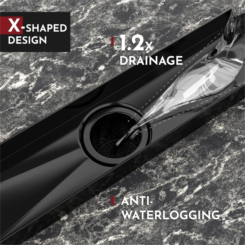 WEBANG 24 Inch Linear Shower Drain Rectangular Floor Drain with