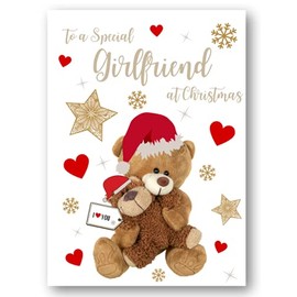 Second Ave Girlfriend Bear Heart Christmas Xmas Holiday Festive Greetings Card
