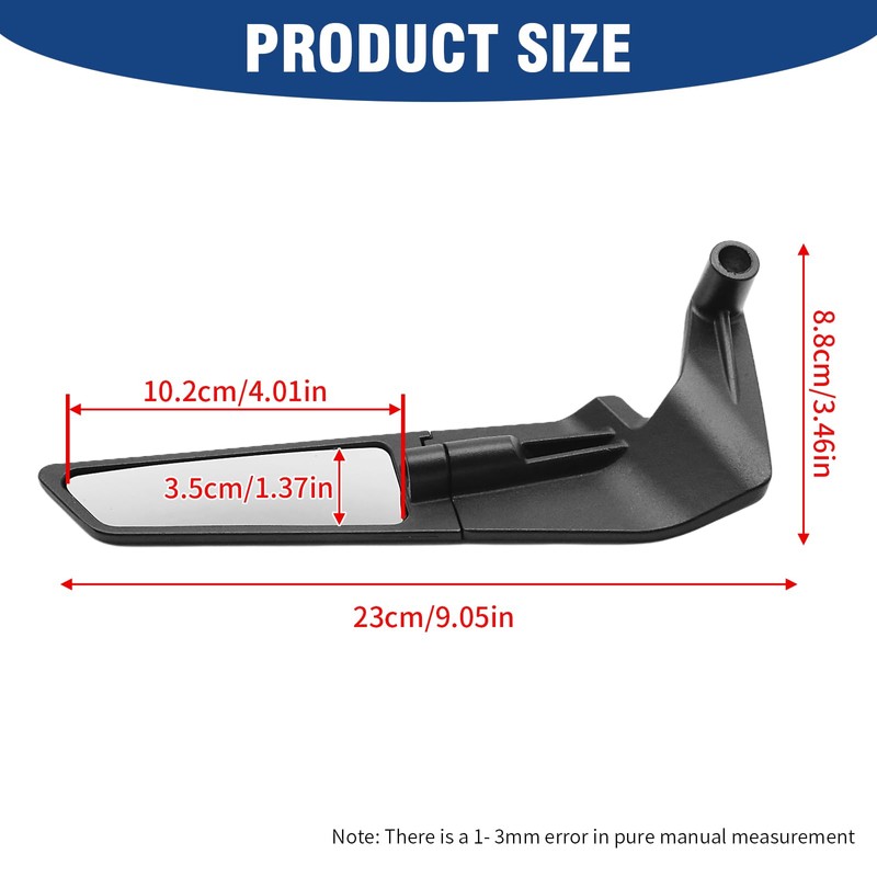 CADUFUELLY Motorcycle Mirrors Universal Adjustable 10MM 8MM, Motorcycle Wind Wing