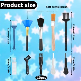 Keyboard Brush, 10 Pcs Mini Anti Static Brush Keyboard Cleaning Brushes Kit Nylon Dust Cleaning Brushes for Electronic Devices Computer Motherboard Fans Camera Small Space