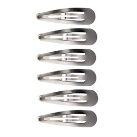 5cm Plain Silver Metal Sleepies Snap Clips Hair Clips Slides School Work for Women Girls by Glitz4Girlz (Silver, One Size)