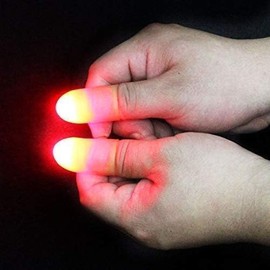 Ghrnun 2Pcs Magic Thumb Lights, Magic Trick Finger Flash Light Props for Magicians Parties, Close-Up Magic Accessories