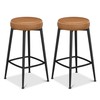CarterChairr Bar Stools Set of 2, Leather Counter Height Bar