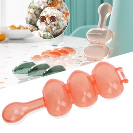 Rice Ball Mould,Kids Rice Ball Mould Shaker DIY Ball Shape Sushi Roll Maker Kitchen Tools for Kids (red)