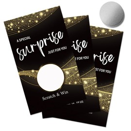THEBESTU 50 Psc A Special Surprise Blank Scratch off Cards, Black Gold Scratch Card for Small Business, Thank You for Buying Cards, Blank Gifts Certificate Tickets, Lottery Prize Raffle Tickets