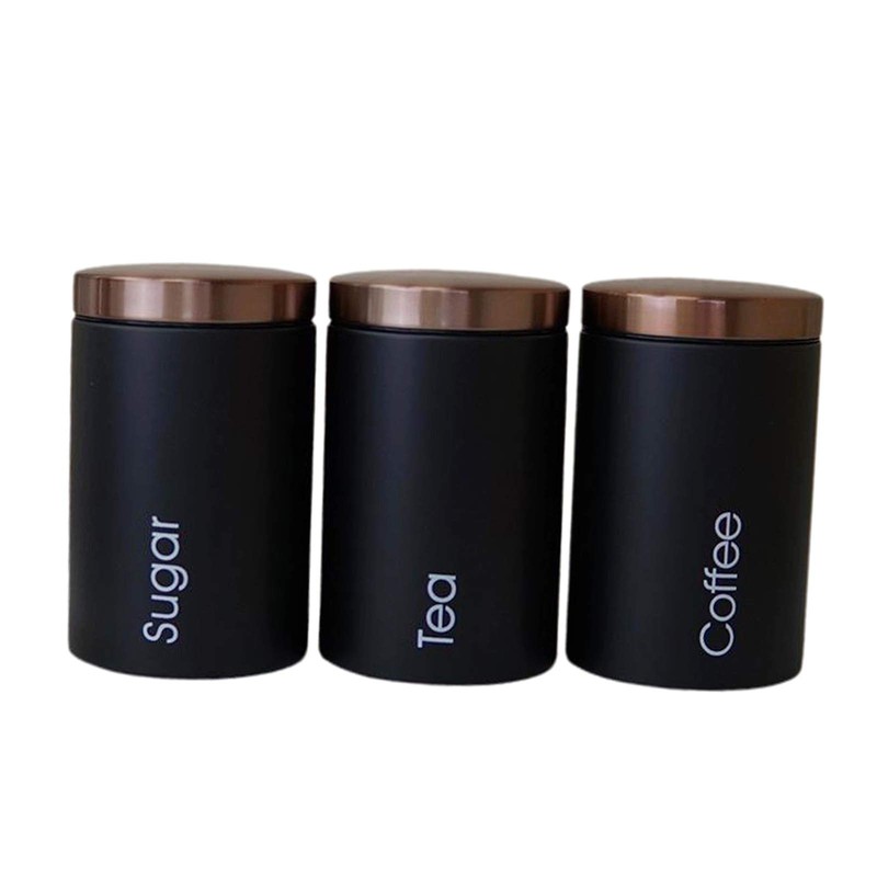 LOVIVER #N/A 3pcs Metal Containers with Lids, Coffee, Tea, Sugar