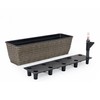 ZJMTOCYU Hand-Woven Self-Watering Planters for Effortless Plant Care, Elegant Dark