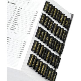 Bible Tabs for Women & Men, Laminated Bible Tabs for Study Bible, Large Print Bible Tabs for Easy Navigation, Bible Index Tabs, 66 Tabs Old & New Testament, Extra 9 Blank Tabs - Black