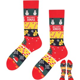 TODO Colours Funny Socks with Motif – Multi-Coloured, Colourful, Crazy for the Joy of Life, Merry Christmas
