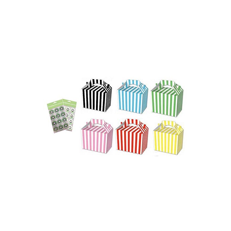 CANDY STRIPED BOX PARTY MEAL FOOD PICNIC GIFT BOXES WITH