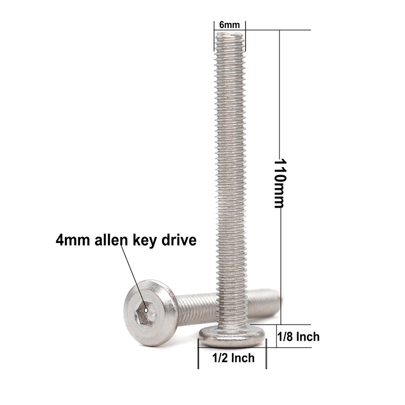 binifiMux 10pcs M6 x 110mm Rivet Countersunk Socket Cap Allen