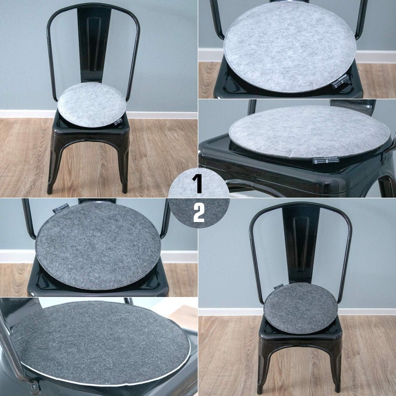 DuneDesign 25mm thick round Felt Cushion for chairs Ø 35cm