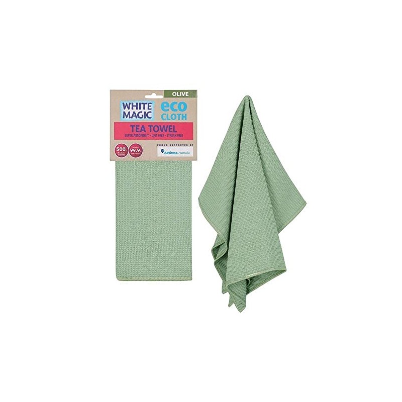 White Magic Tea Towel Single Pack, Olive – Recycled Plastic
