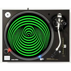 Plastic Waffles DJ Vertigo Lime Green Record Slipmat Turntable 12" LP Scratch Pad Audiophile x1