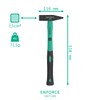 Large locksmith's Hammer 500 Grams with 2K fibreglass Handle from