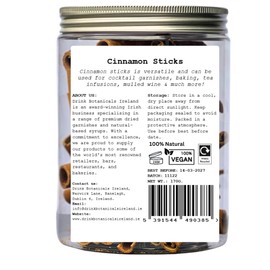 Whole Cinnamon Ceylon Sticks | 30+ Sticks | 8cm Long | 170 Grams, 4.9 Oz | Cinnamon Cassia Spice | For Tea, Desserts, Cocktail Garnish, Cooking, Infusing | 100% Natural, Non-GMO | PET Recyclable Jar