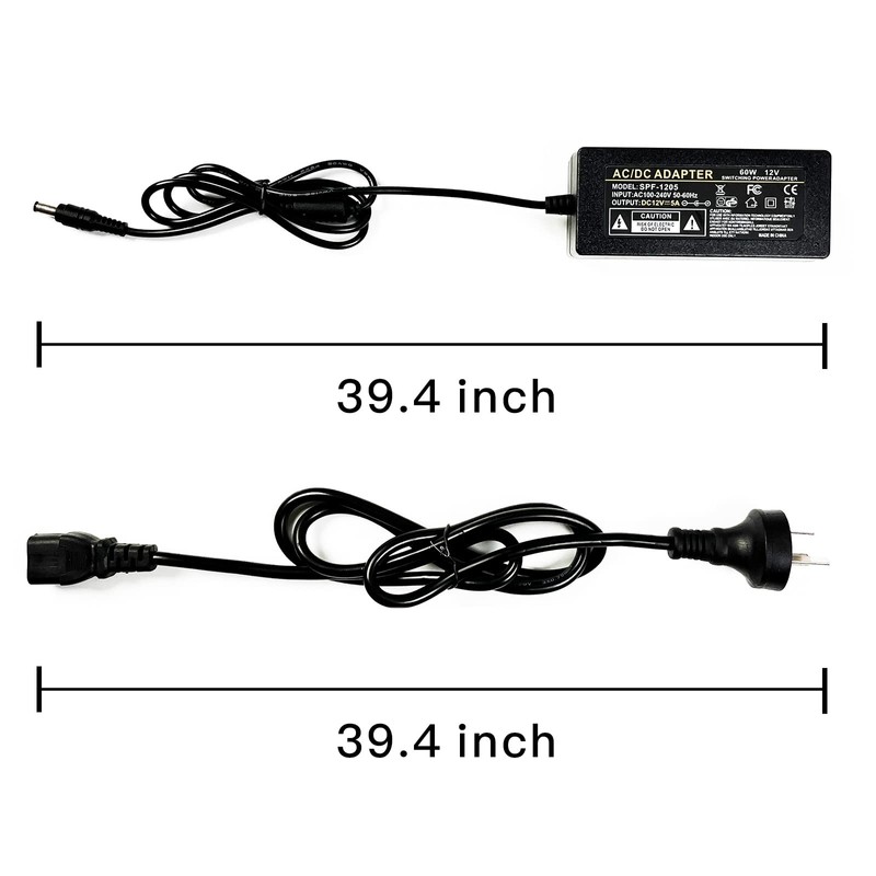 Neon Power Supply DC Power Adapter, 12V 5A 60W with