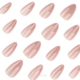 MISS MUMU Nail Tips, 24 Pieces, Short Nail Tips, Spring and Summer, Simple, Cute, Fashionable, Popular, Bridal Nail Stickers, Shiny, Fake Nails, Coming-of-age Ceremonies, Weddings, School Entrance