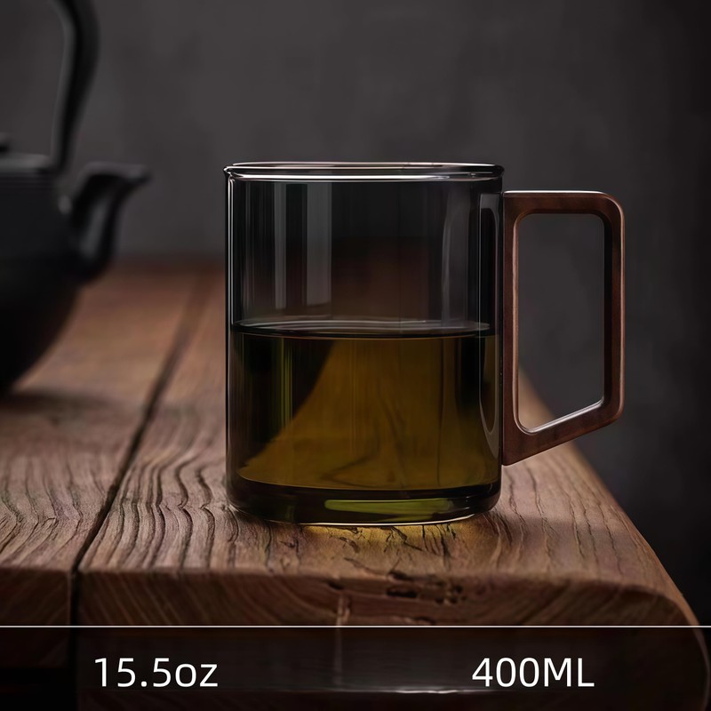 WwwLryct Tea Infuser Mug 400ML/15.5oz，Borosilicate Glass Infusion Mug Dishwasher Safe
