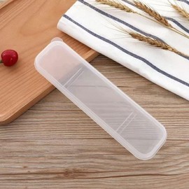 OriGlam Portable Flatware Box Travel Tableware Storage Case, Simple Tableware Storage Box Case for Cutlery Kit, 9.64 x 2.32 inches (White)