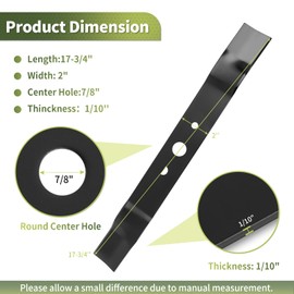 Keycci 2501302 Lawn Mower Blade 19 Inch for Gr eenworks 33301487 2500502 25223 25272 25292, Replace for 19'' Mowers, Black