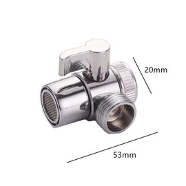 T-Adapter Valve Alloy Shower Diverter Valve 3 Way Diverter Valve for Kitchen or Bathroom Sink Faucet