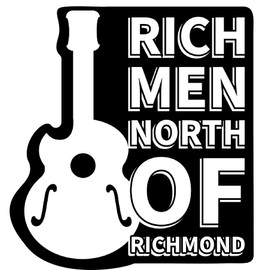 Rich Men North of Richmond Vinyl Decal Sticker - for Cars, Bumpers, Windows, Walls, Cups, Computers or Any Smooth Clean Surface - 5.7 Inches at Largest Point (Black and White Guitar)