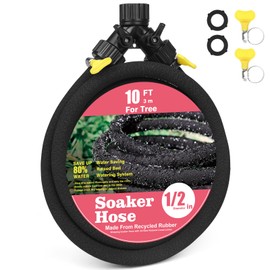 HZYOUMU Soaker Hose 10FT Ring for Trees 1/2 Inch Rubber Longer Lasting Drip Irrigation Save 70% of Water Great for Lawn and Yard