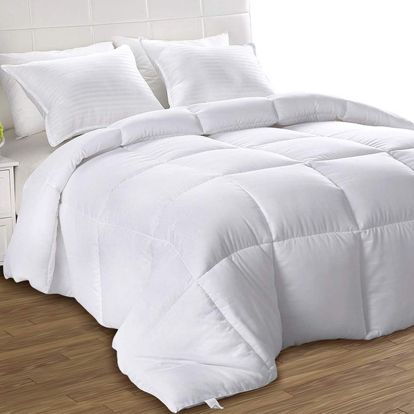 Utopia Bedding Down Alternative Comforter (King, White) - All Season Comforter - Plush Siliconized Fiberfill Duvet Insert - Box Stitched