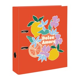 Clairefontaine - 116276C – A lever arch folder made of cardboard, citrus fruits in bright colours, spine 7 cm, A4 maxi - satin paper - Home Office - Dolce Amore collection