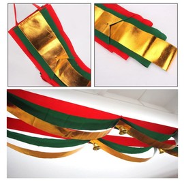 Christmas Decoration, Garland, Ceiling Decoration, Wall Decoration, Hanging Flag, Bell, Banner with Ball, Ornament, Gorgeous, Christmas Party, Shop, Hotel, Restaurant, Shopping Mall, Garden, Holiday, New Year Celebration, Wedding, Year End Party, Year-En