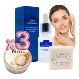Cuidado Facial Exfoliante  Jabón Arroz  Serum B5 Hidrata Todo Tipo de Piel                                                                            