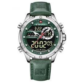 AIMES Men Military Digital Watches Stylish Casual Analog Quartz Waterproof Watch Sport Multifunction Leather Wristwatch Business Dress Wrist Watch for Men