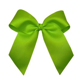 WD2U Girls Large 6" Grosgrain Knotted Hair Bow with Tails on French Clip Barrette (Apple Green)