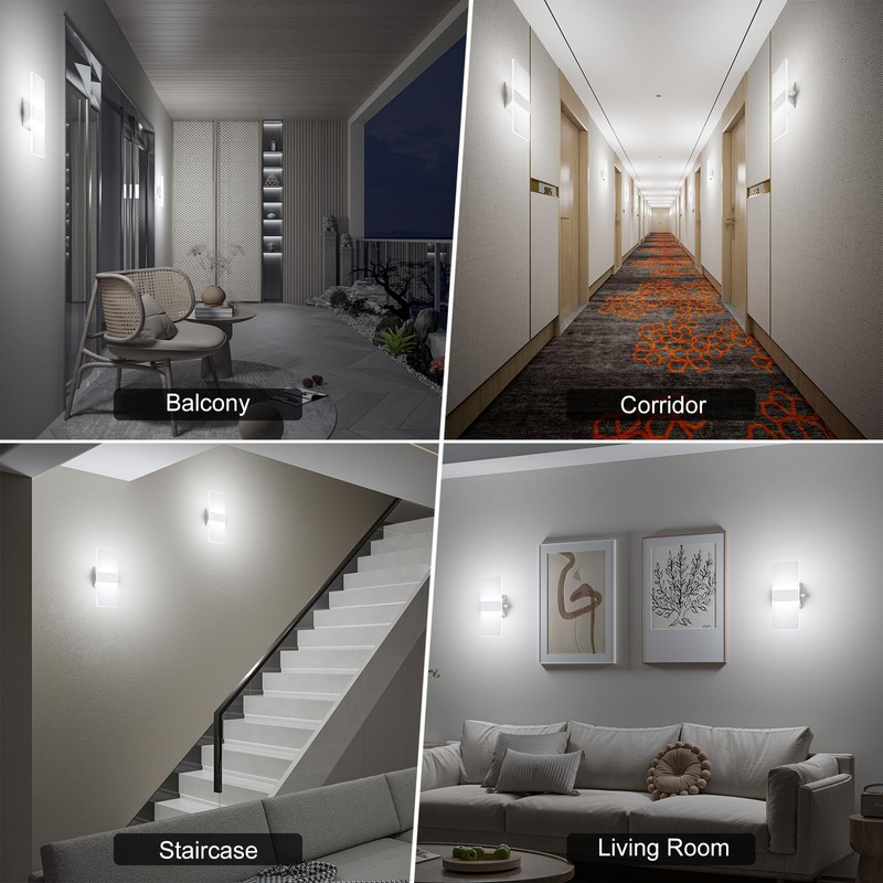 ChangM Modern Wall Sconces Set of Two, 12W Acrylic Led